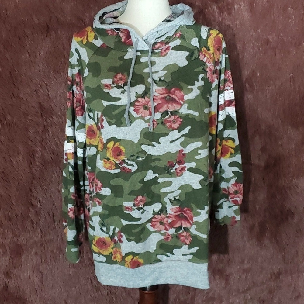 Eye Candy Flowers and Camo Hooded Top